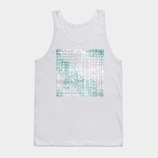 Seamless Pattern Leaves And Lines Faded Background Tank Top